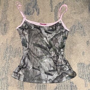 Edikted Camo Contrast Tank Top Small